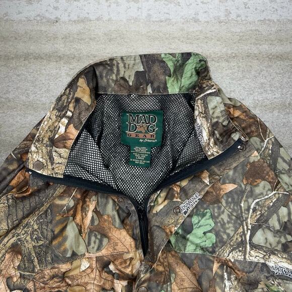 Vintage Y2K Advantage Camo Jacket Mens L Mesh Lined Full Zip Mad Dog - Picture 4 of 4